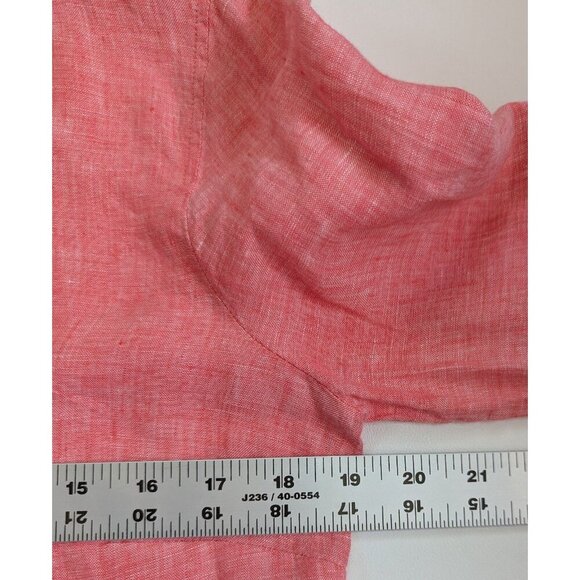 J. Crew Perfect Women's Linen Button Down Shirt Size 4 Coral - Picture 6 of 12